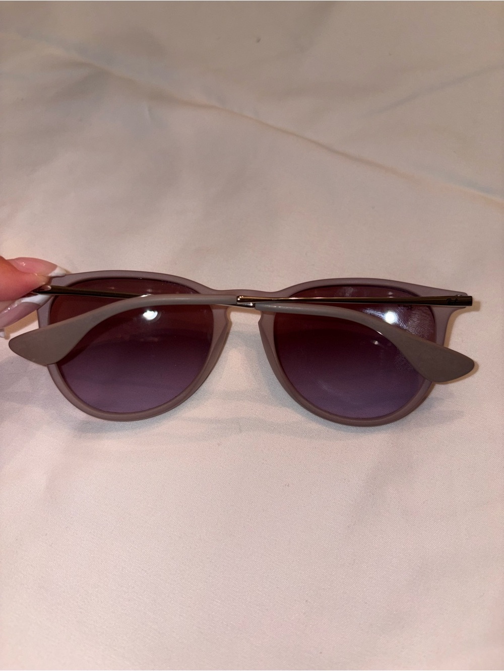 Ray-Ban Women's Blush Frame Sunglasses with Brown Gradient Lenses - Picture 4 of 5